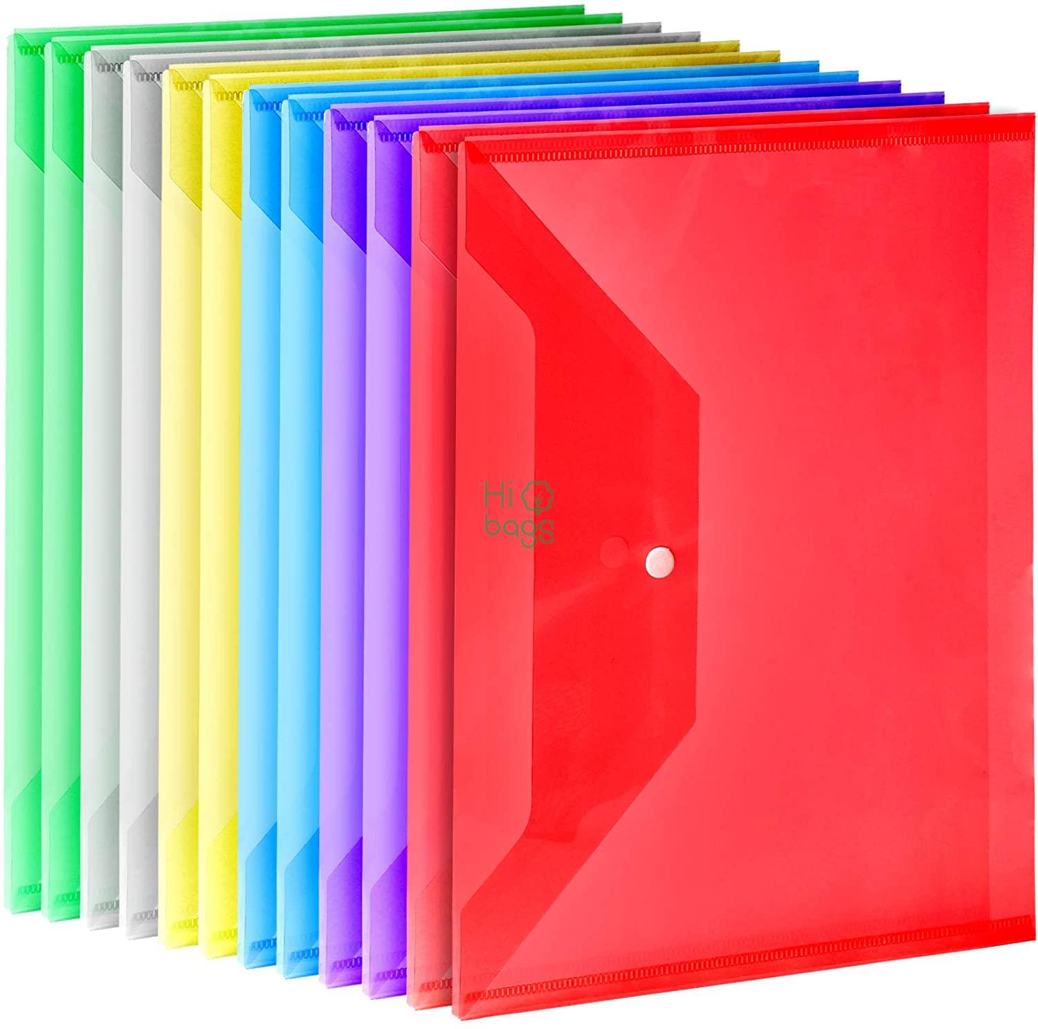 Plastic Envelopes A4 Clear File Bags Document Folders Document Organizers M